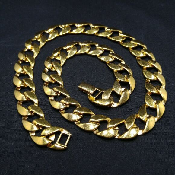 Vintage Napier Chunky Chain Necklace, Gold Plated, 1980s, 20" - Picture 7 of 10